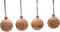 Wooden Ball Christmas Ornaments, Festive Hanging Holiday Décor, Assorted Designs, 2.4 Inches
